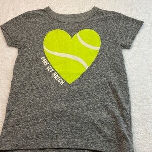 Crewcuts Everyday Graphic Shortsleeved Heart Tennis Ball Tee. Size 6-7.